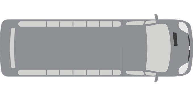 Top View City Bus Graphic PNG