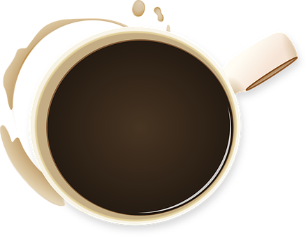 Top View Coffee Cup Art PNG