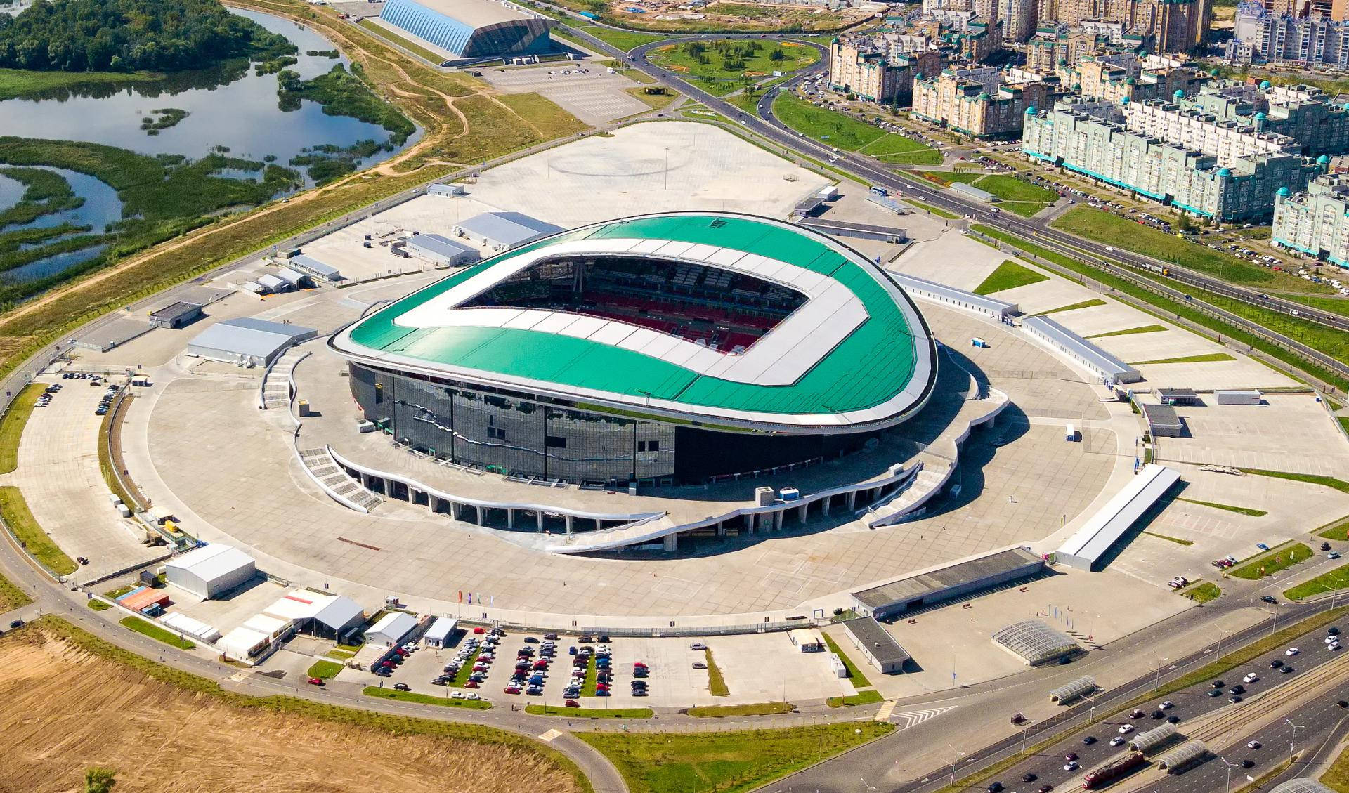 Breathtaking Aerial View of the Kazan Arena Wallpaper