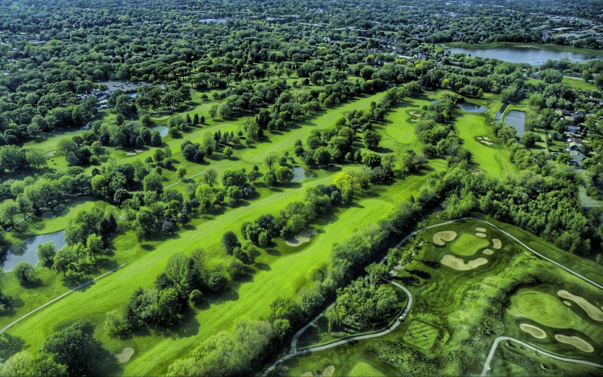 Top View Of Hd Golf Course Background