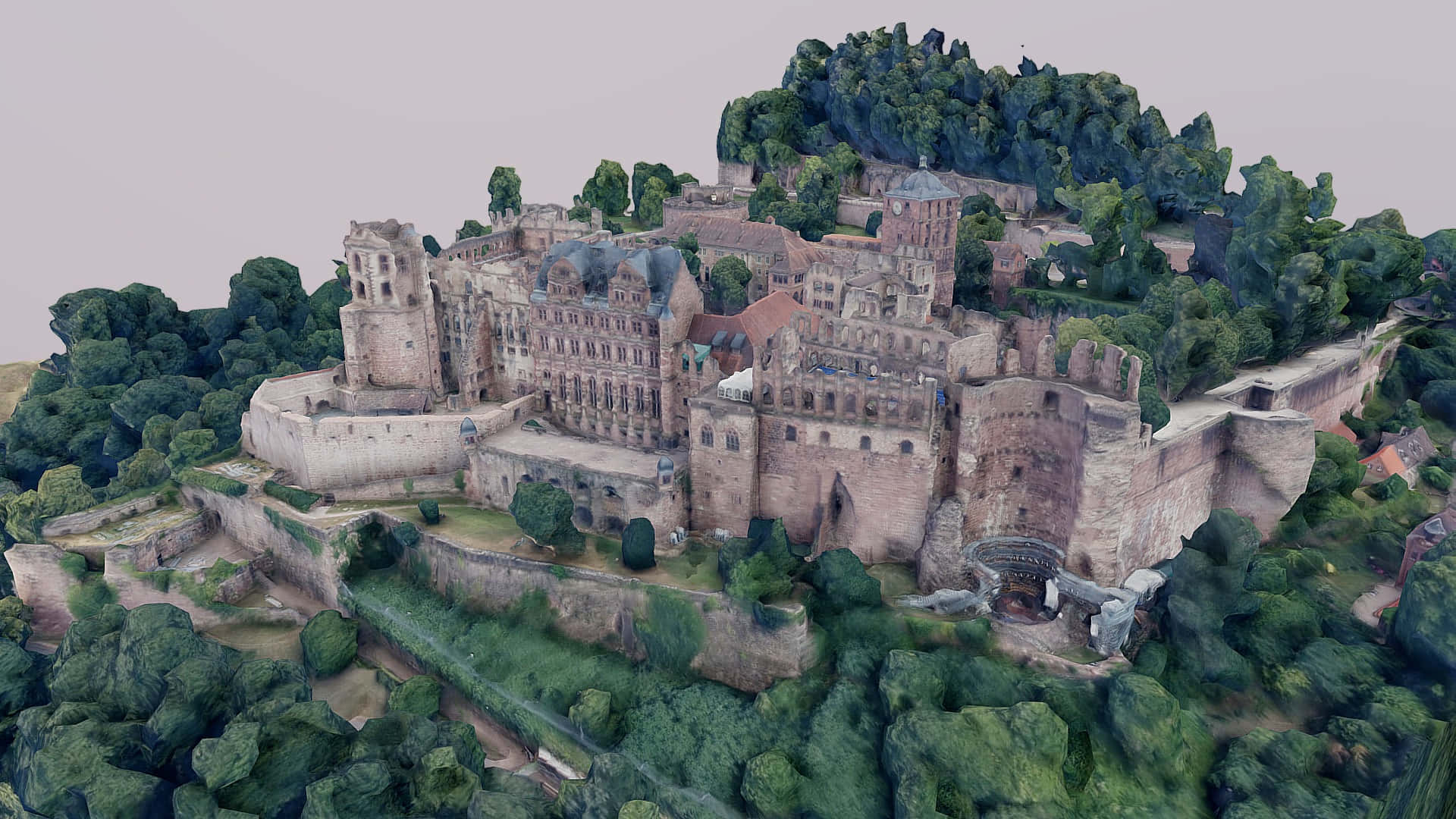Vistasuperior Del Castillo De Heidelberg Fondo de pantalla