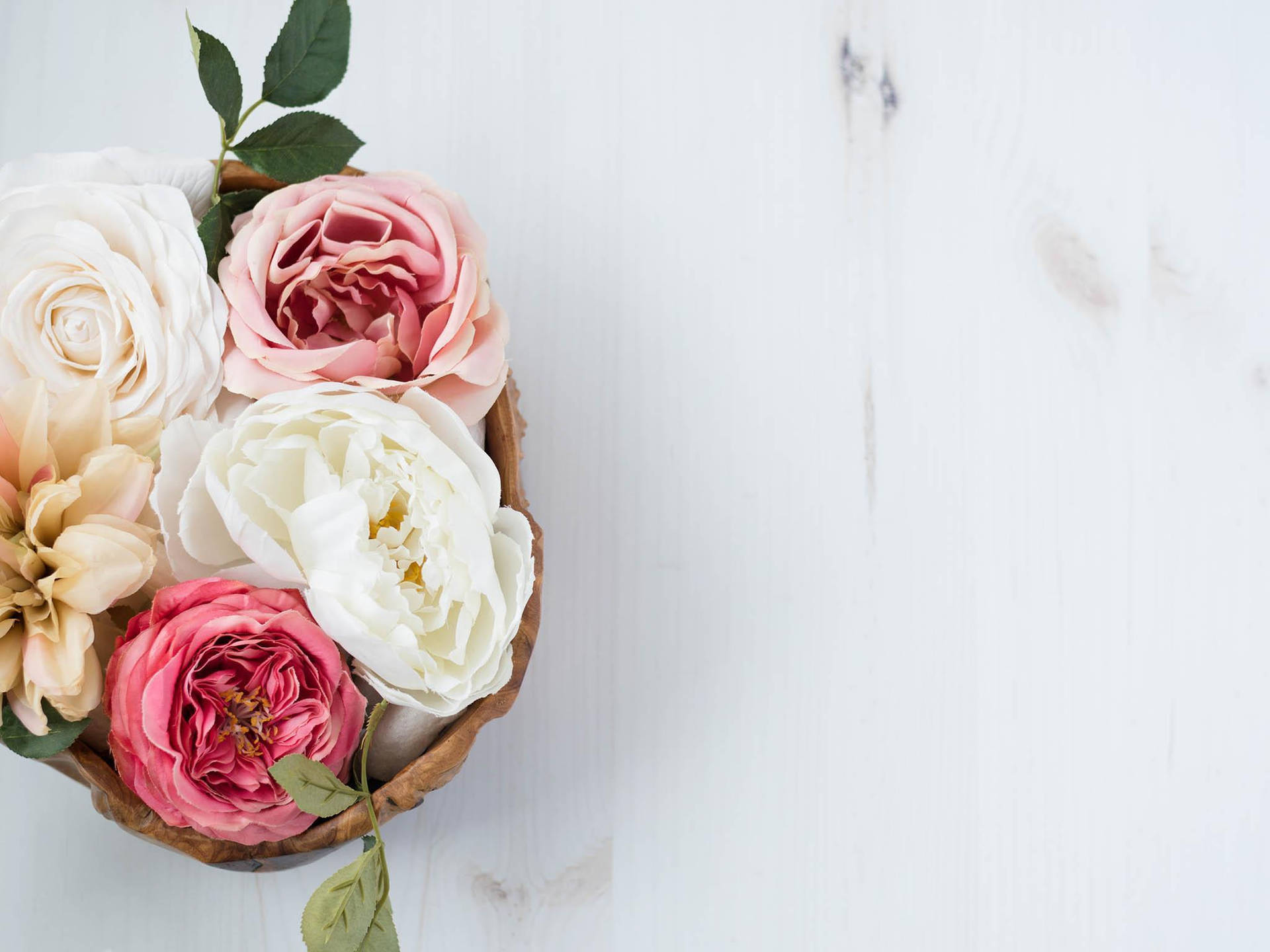 Top View Of Peony Bouquet Wallpaper