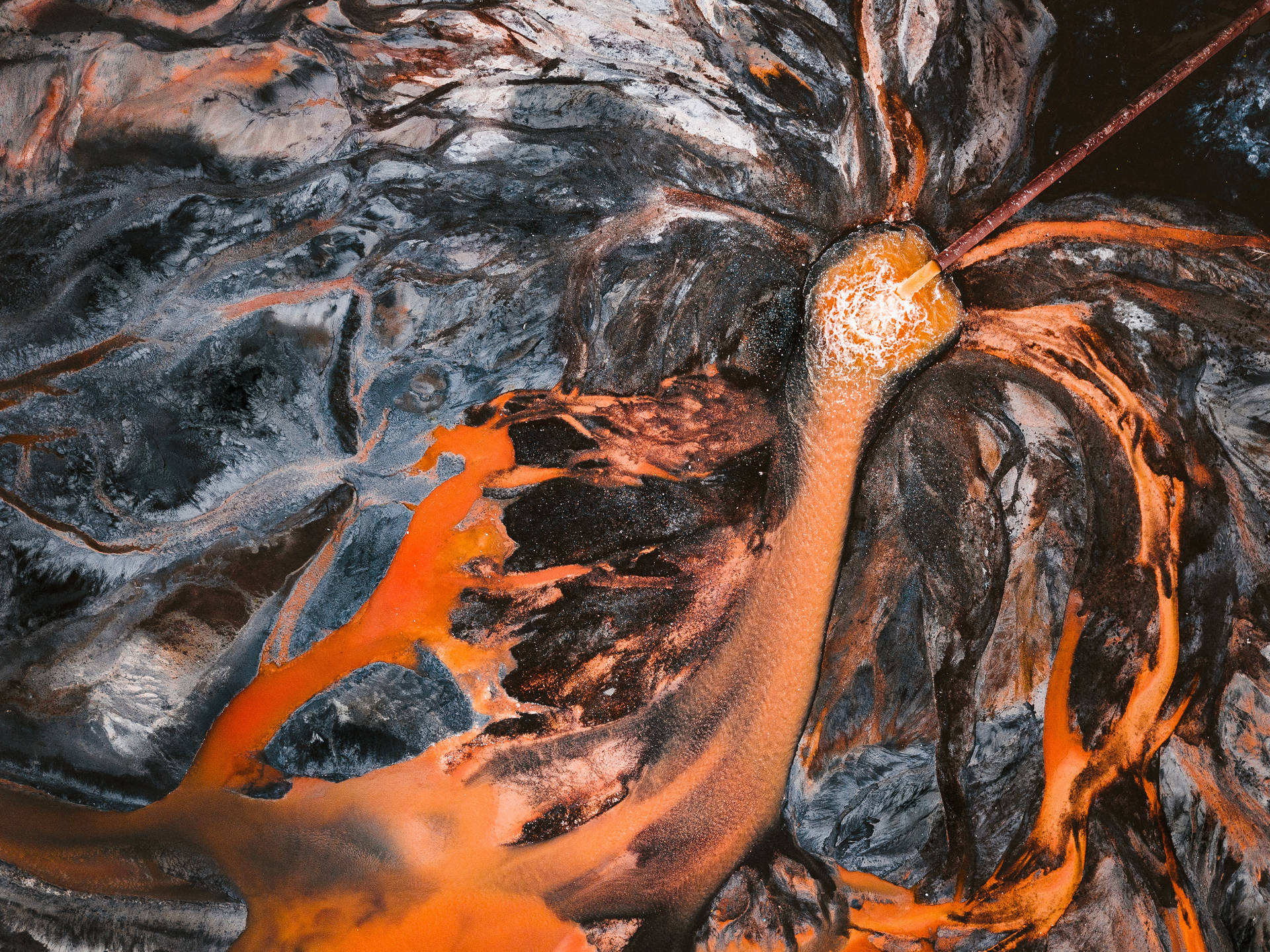 Top View Photo Of Volatile Volcano Wallpaper