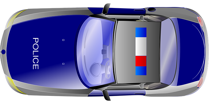 Top View Police Car Illustration PNG