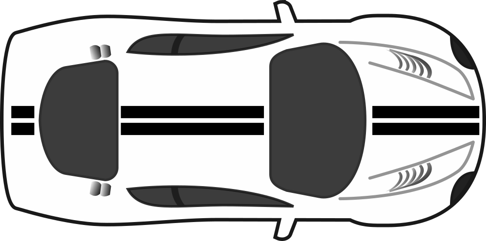 Top View White Race Car Vector PNG