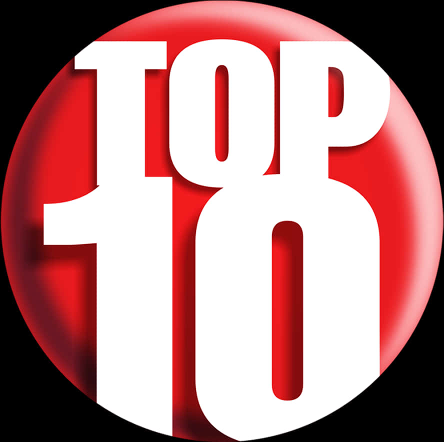 Top10 Icon Redand White PNG