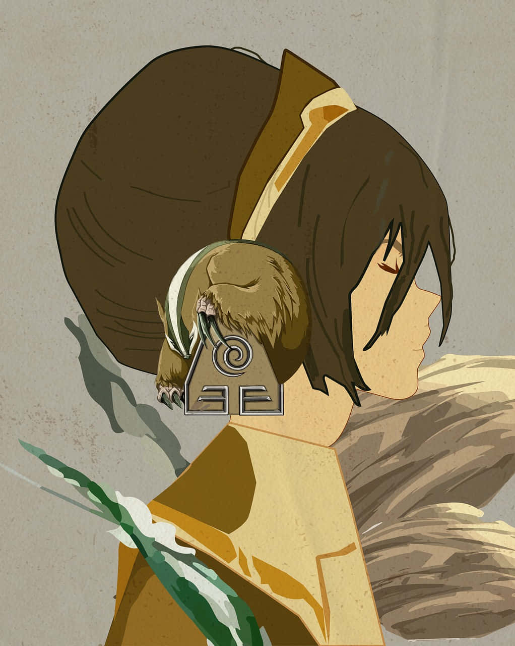 Toph Beifong Displaying Her Earthbending Mastery Wallpaper