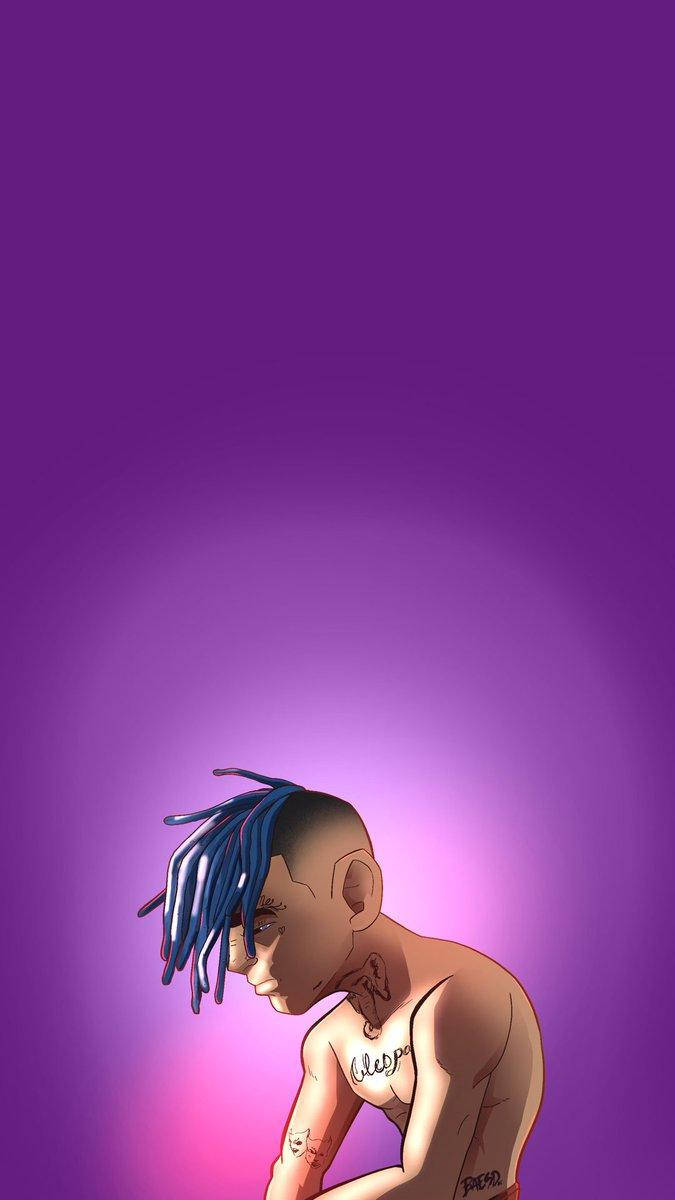 Topless Purple Xxxtentacion Cartoon Wallpaper