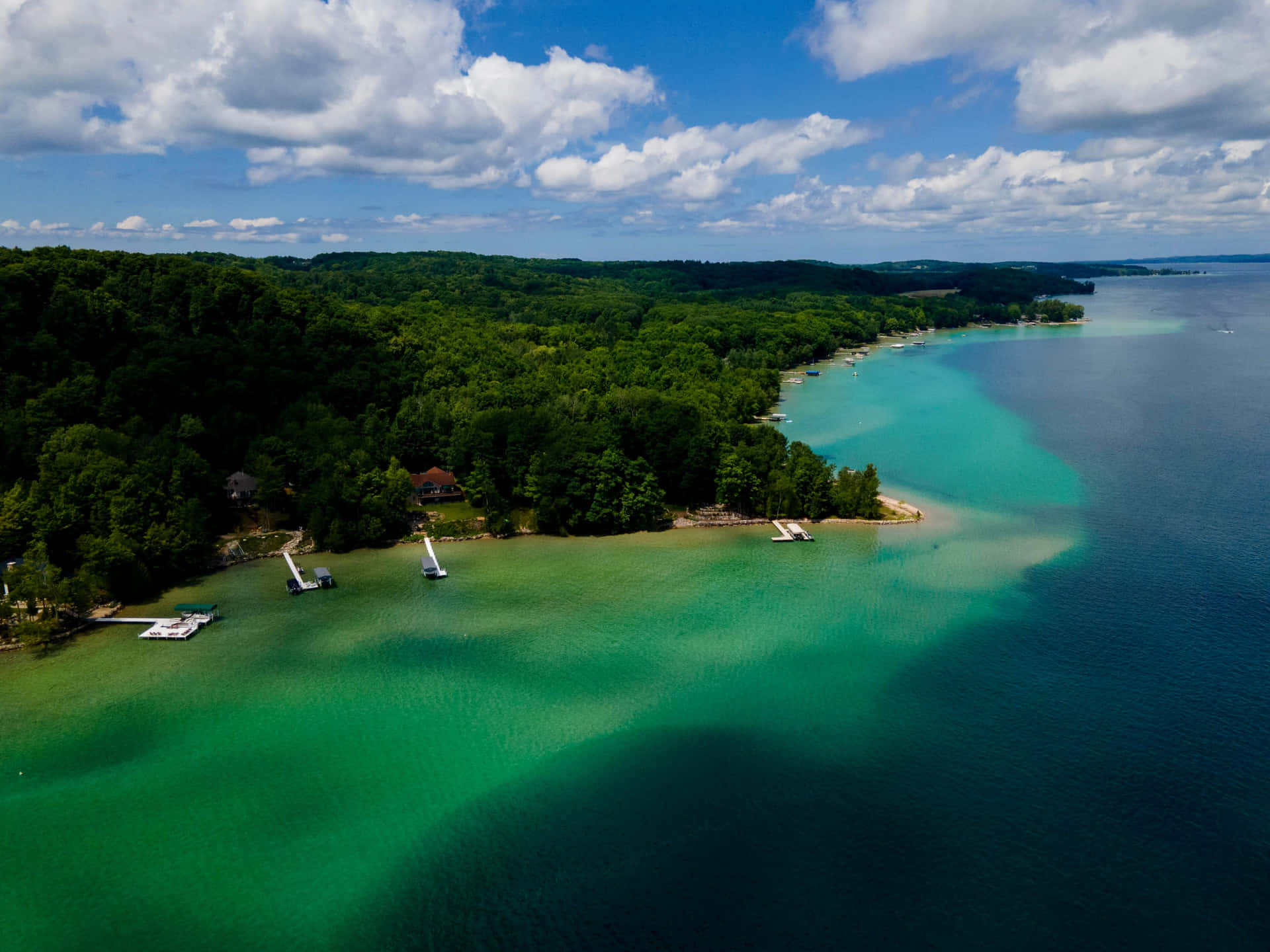 "A tranquil view of Torch Lake, Michigan"