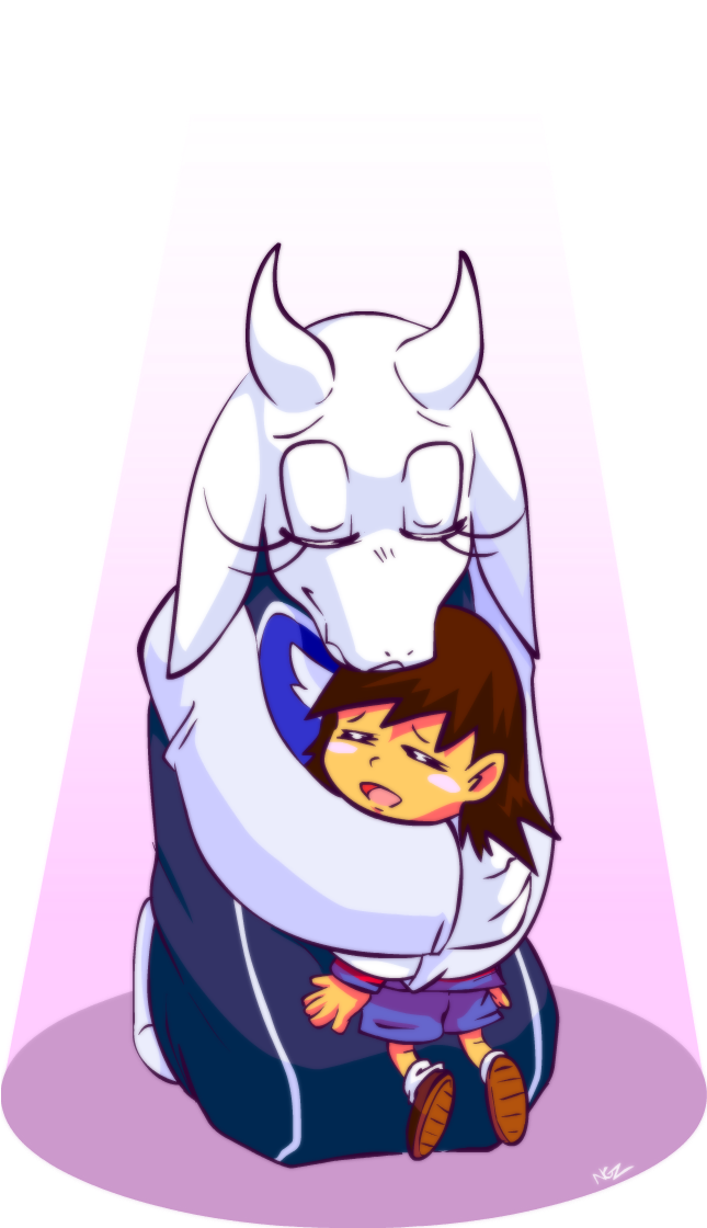 Download Toriel Comforting Child Undertale Art | Wallpapers.com