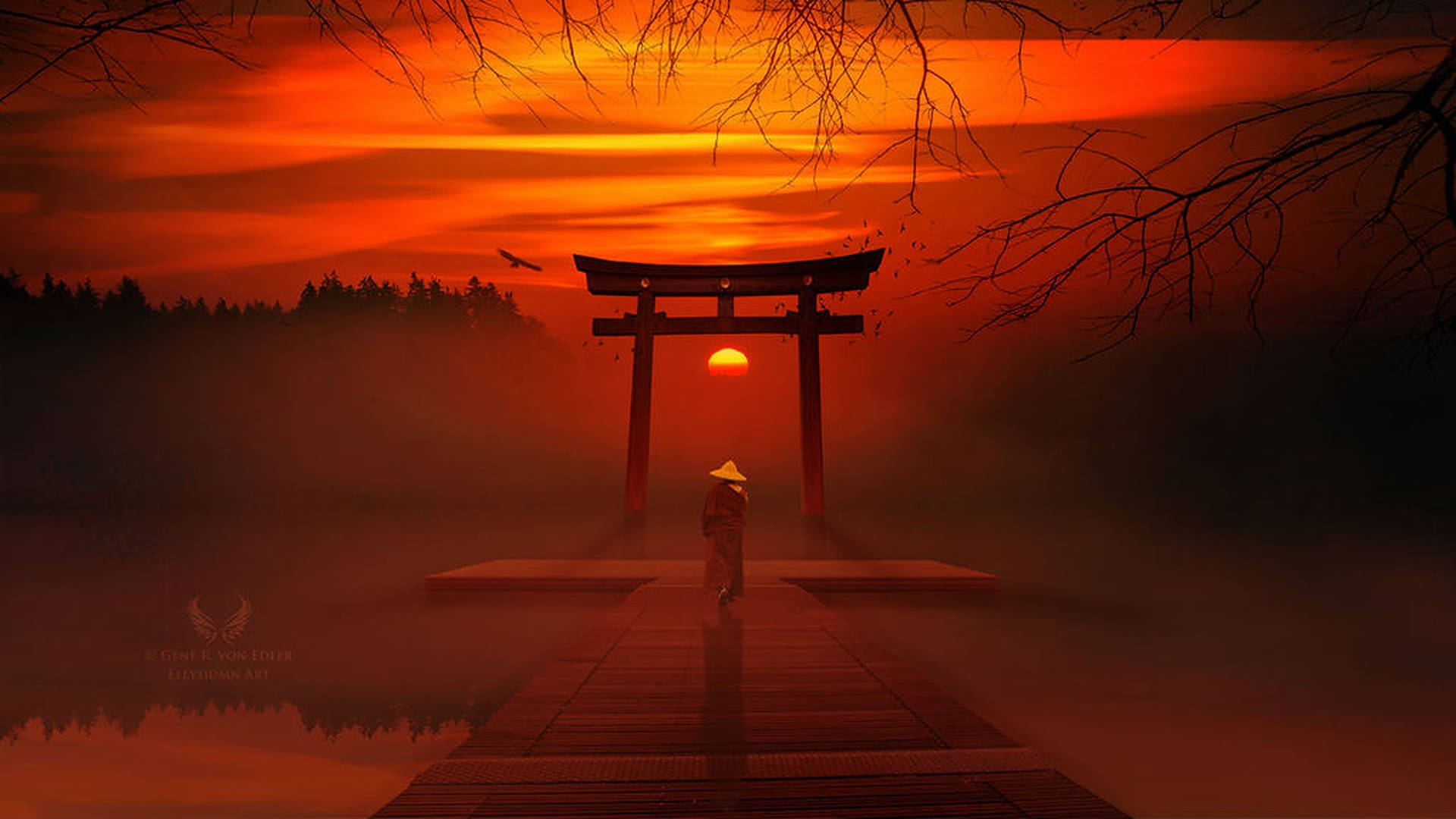 Torii Gate Red Sunset