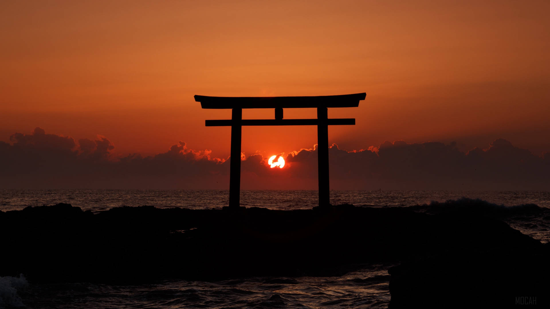 Torii Gate With Sunset