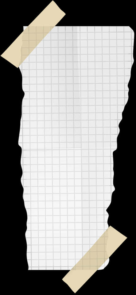 Torn Grid Paperwith Tape PNG
