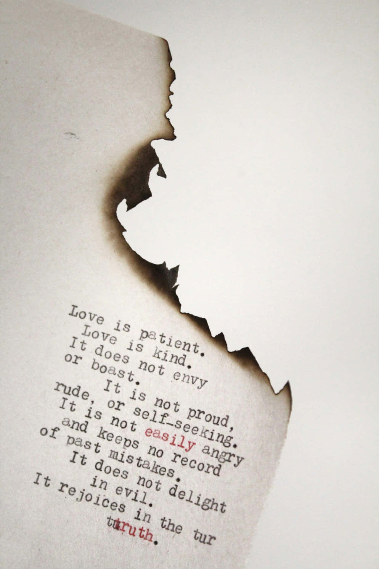 Torn Paper Love Verse Wallpaper