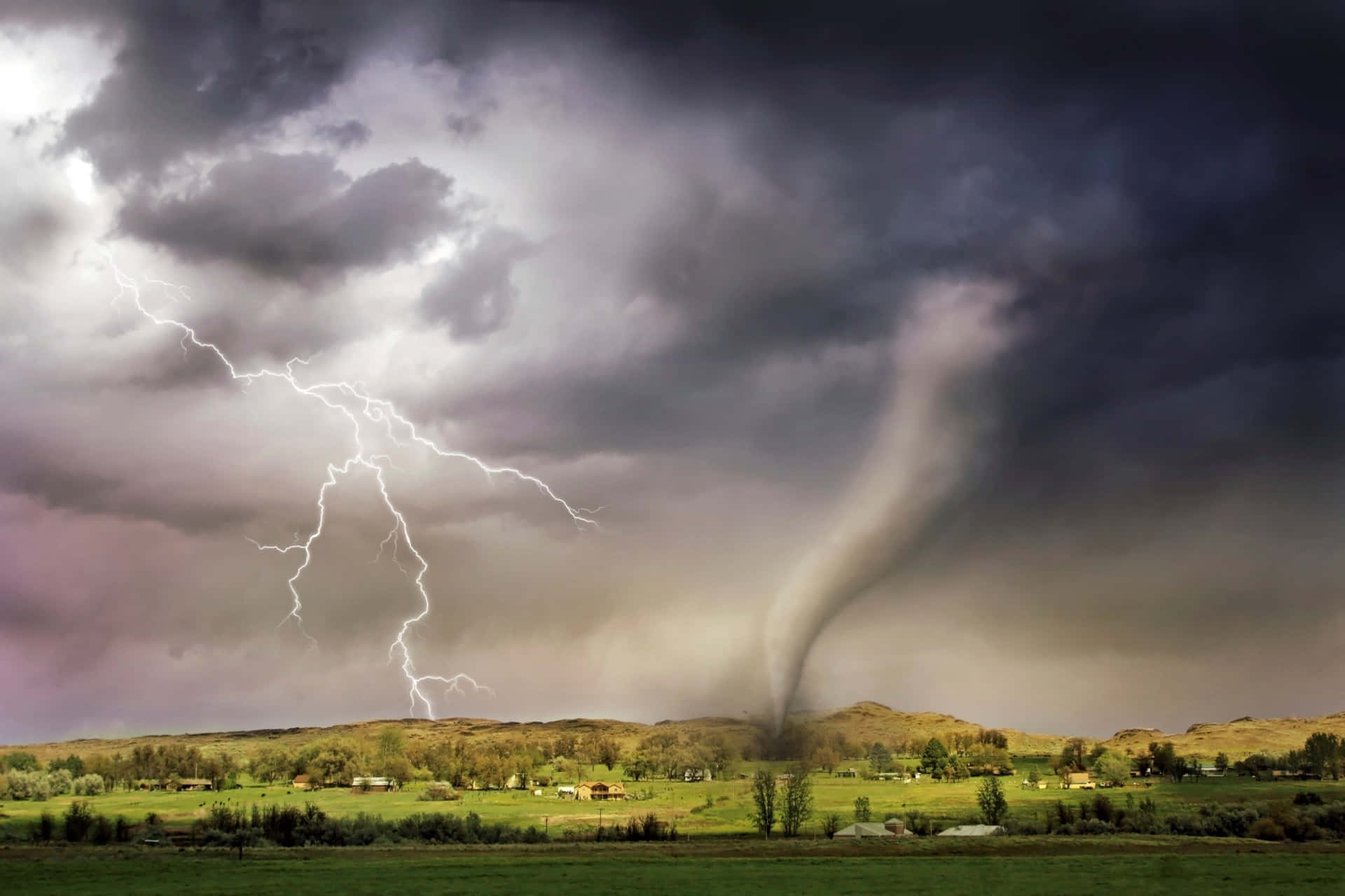 Powerful Tornado Sweeping Across the Plains