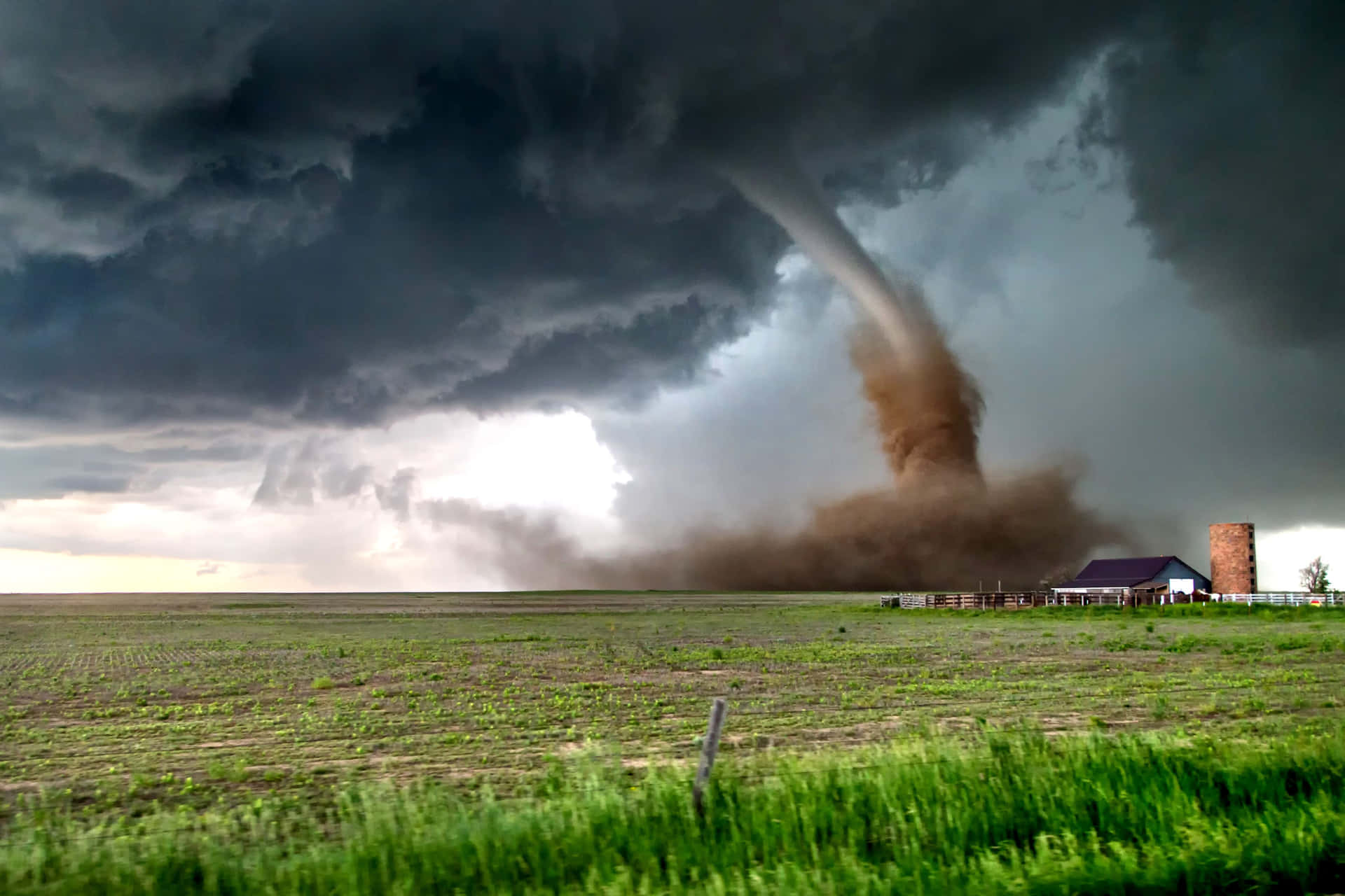 Powerful Tornado Sweeping Across the Landscape