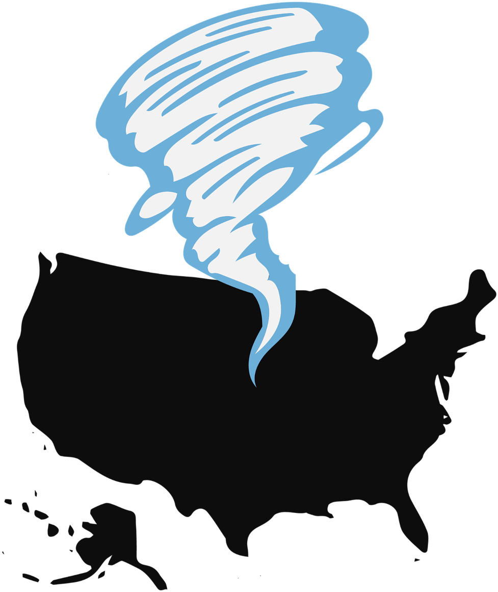 Tornado Over U S A Map PNG