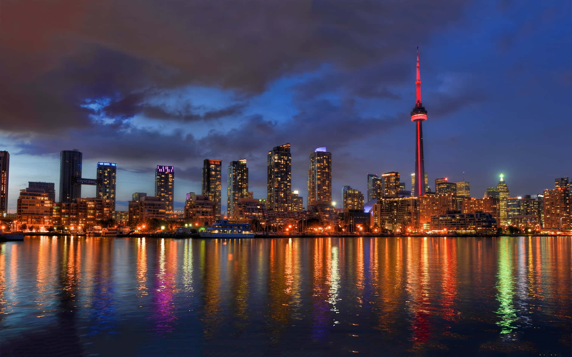 Billedeter En Fantastisk Udsigt Over Toronto Set Fra Oven.