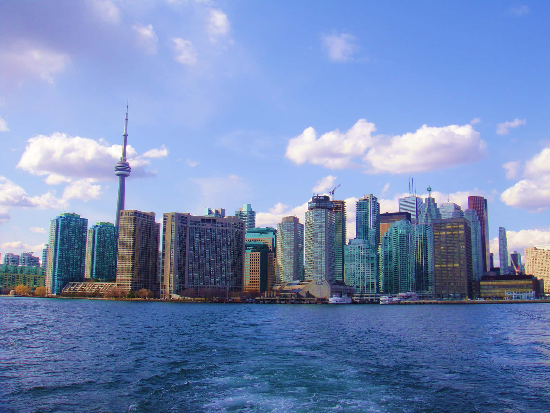Spektakuläreluftaufnahme Der Skyline Von Toronto