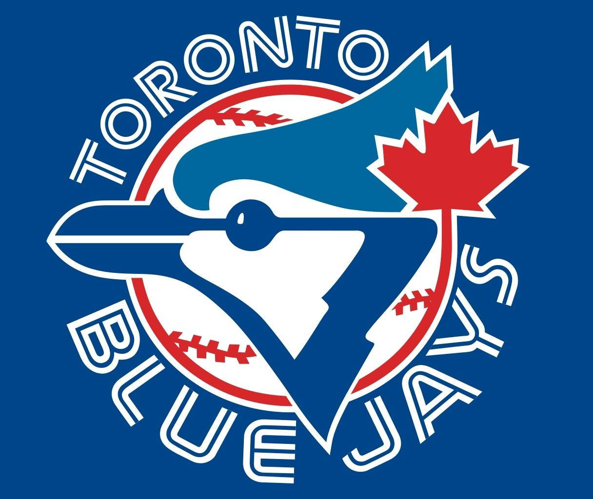 The vintage logo of Toronto Blue Jays on a vibrant background. Wallpaper
