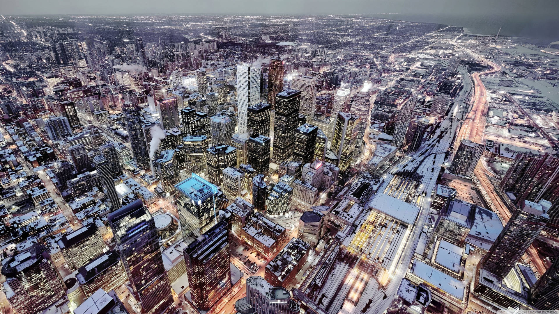 Toronto Canada In Aerial View Wallpaper
