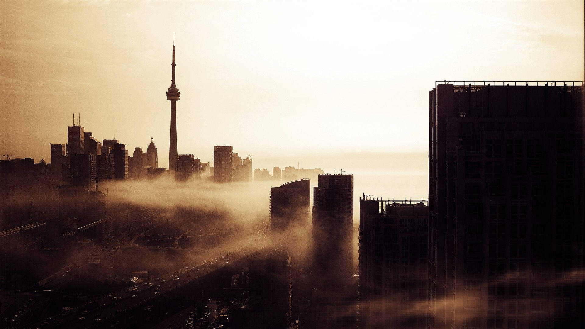 Torontoen Una Escena Nebulosa. Fondo de pantalla