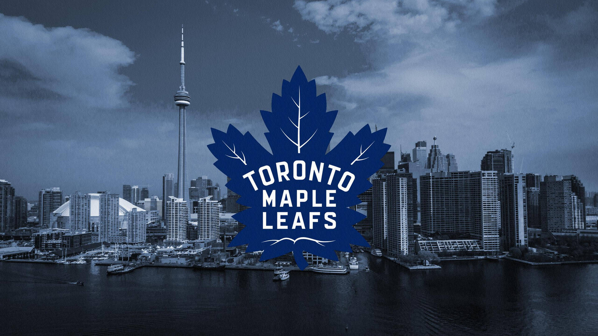 Toronto Maple Leafs Logo Lakeside Buildings Wallpaper