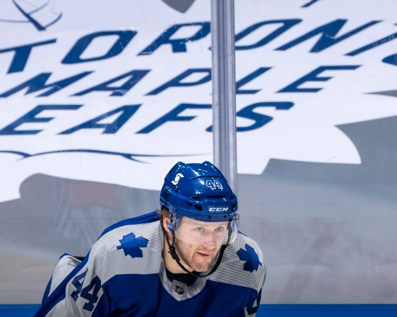 Logode Los Toronto Maple Leafs Con Morgan Rielly Fondo de pantalla