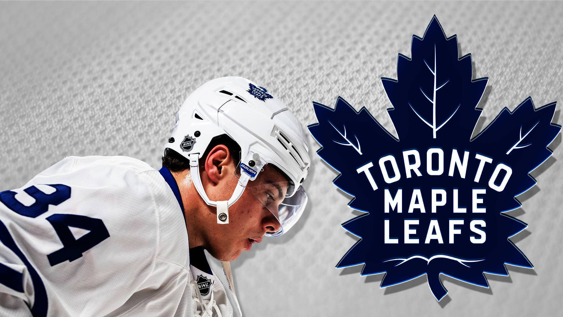 Toronto Maple Leafs Player And Logo Wallpaper