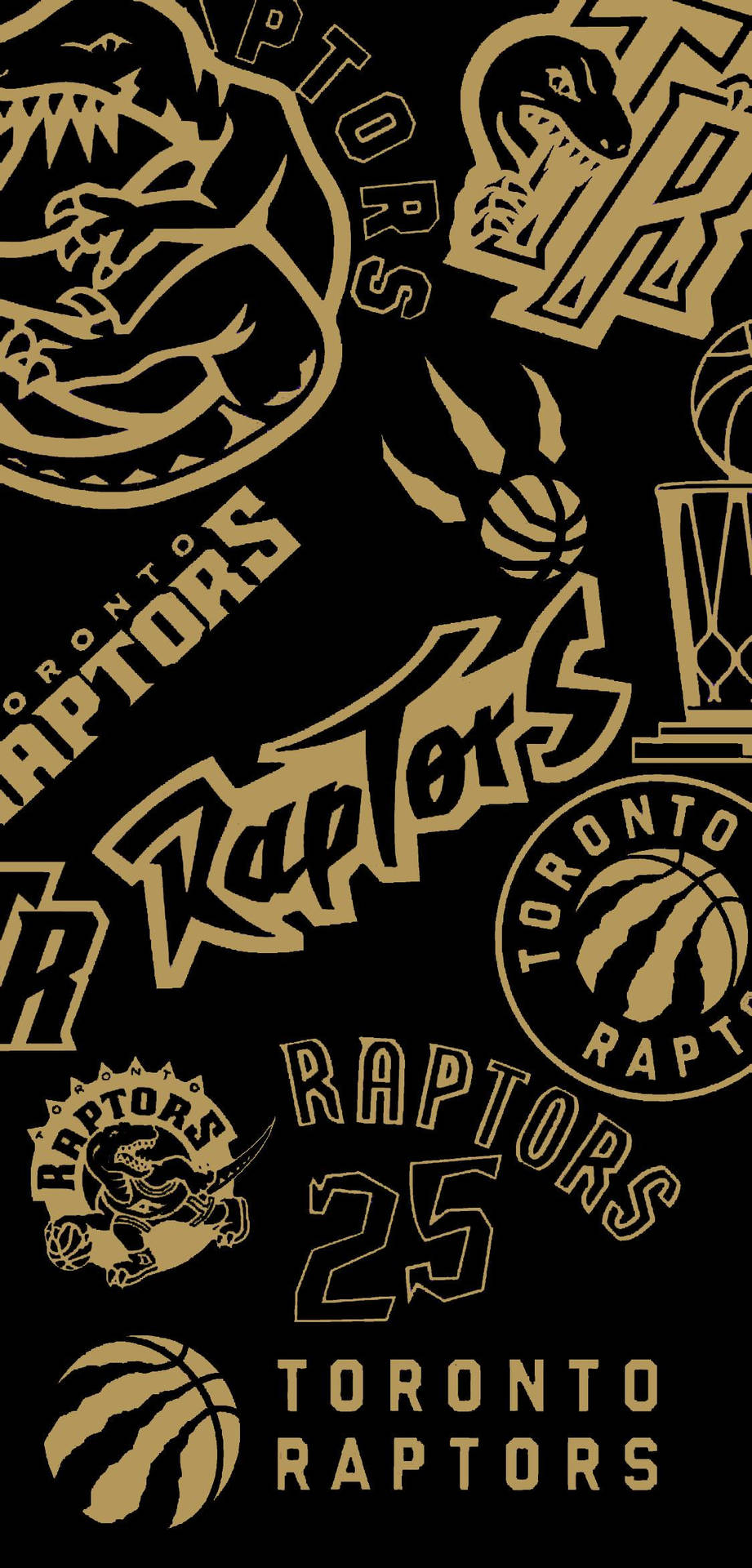 Toronto Raptors In Oro Sfondo