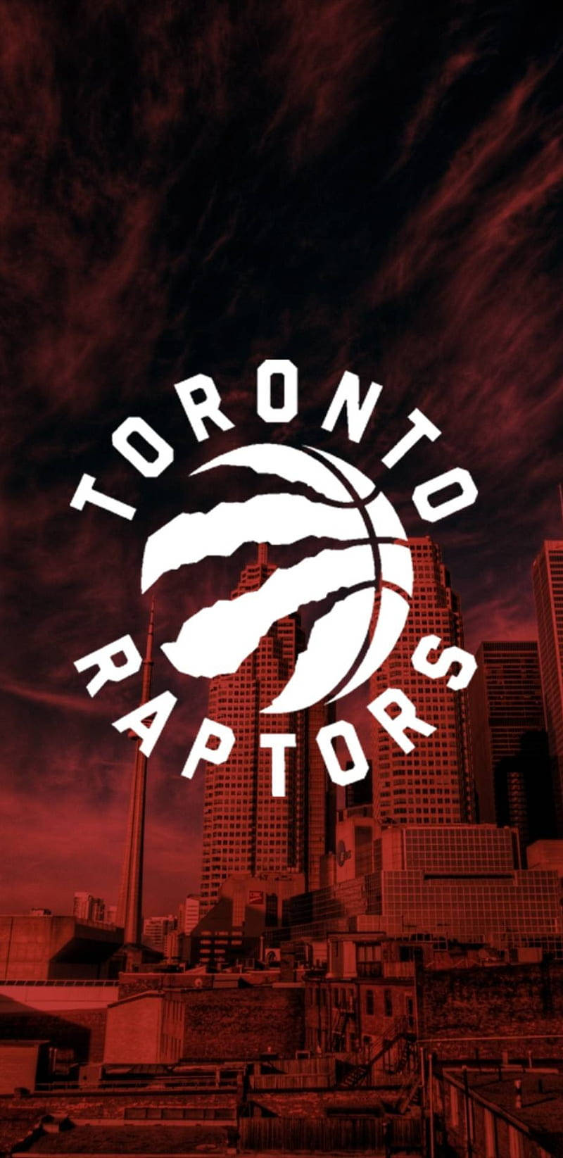 Toronto Raptors Logo I Hvide Og Røde Striber Wallpaper