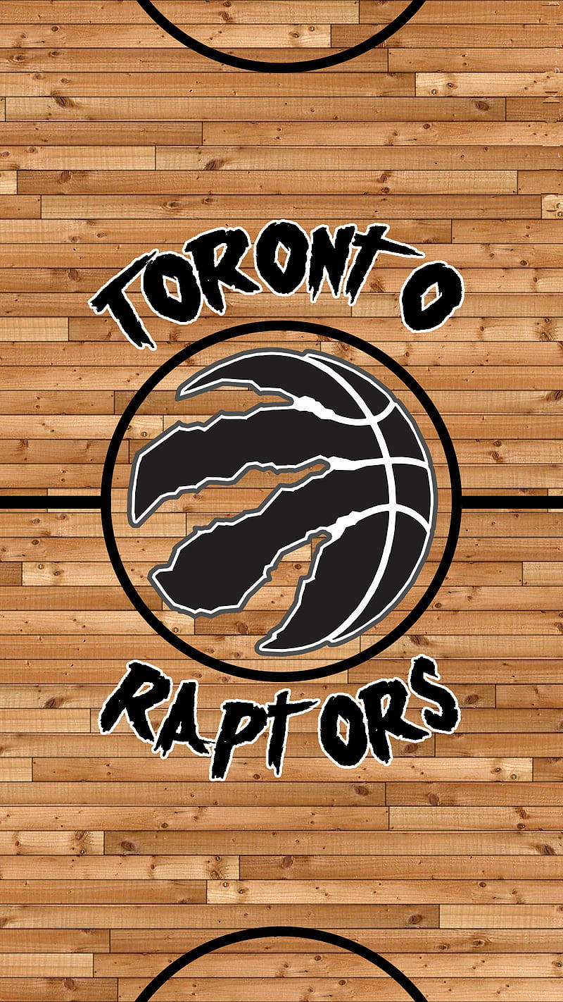 Logode Los Toronto Raptors En Madera. Fondo de pantalla