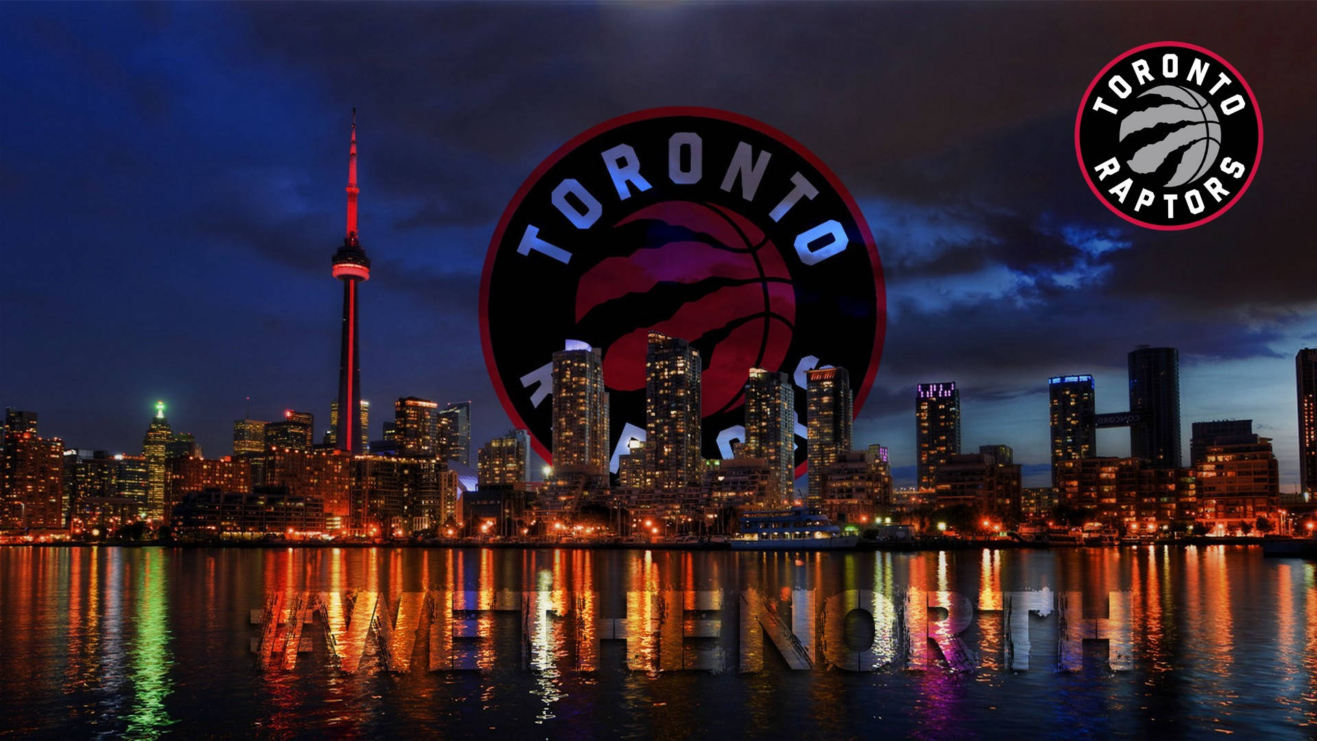 Vista Notturna Dei Toronto Raptors Sfondo