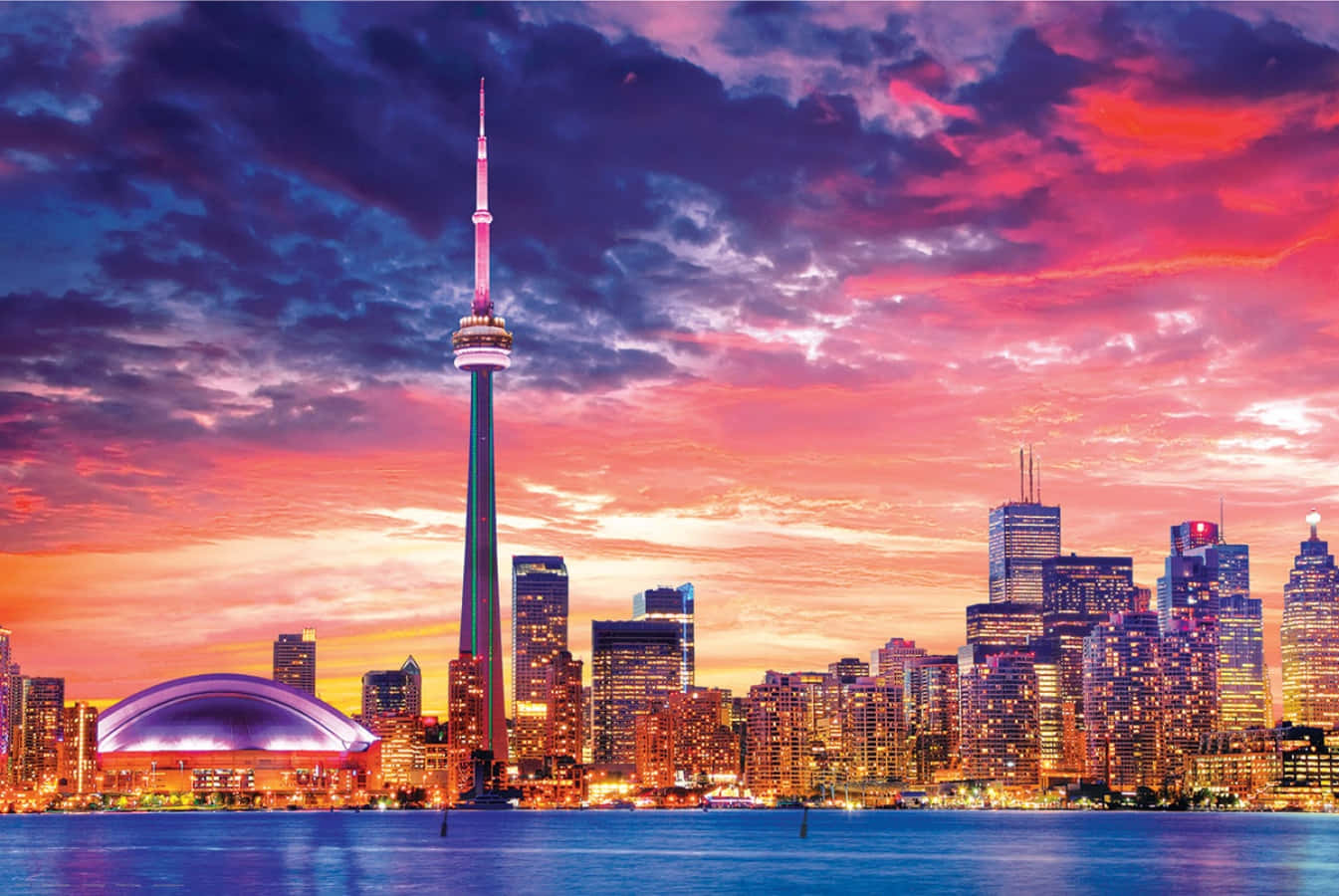 Incredible view of the Toronto skyline in all its majesty.