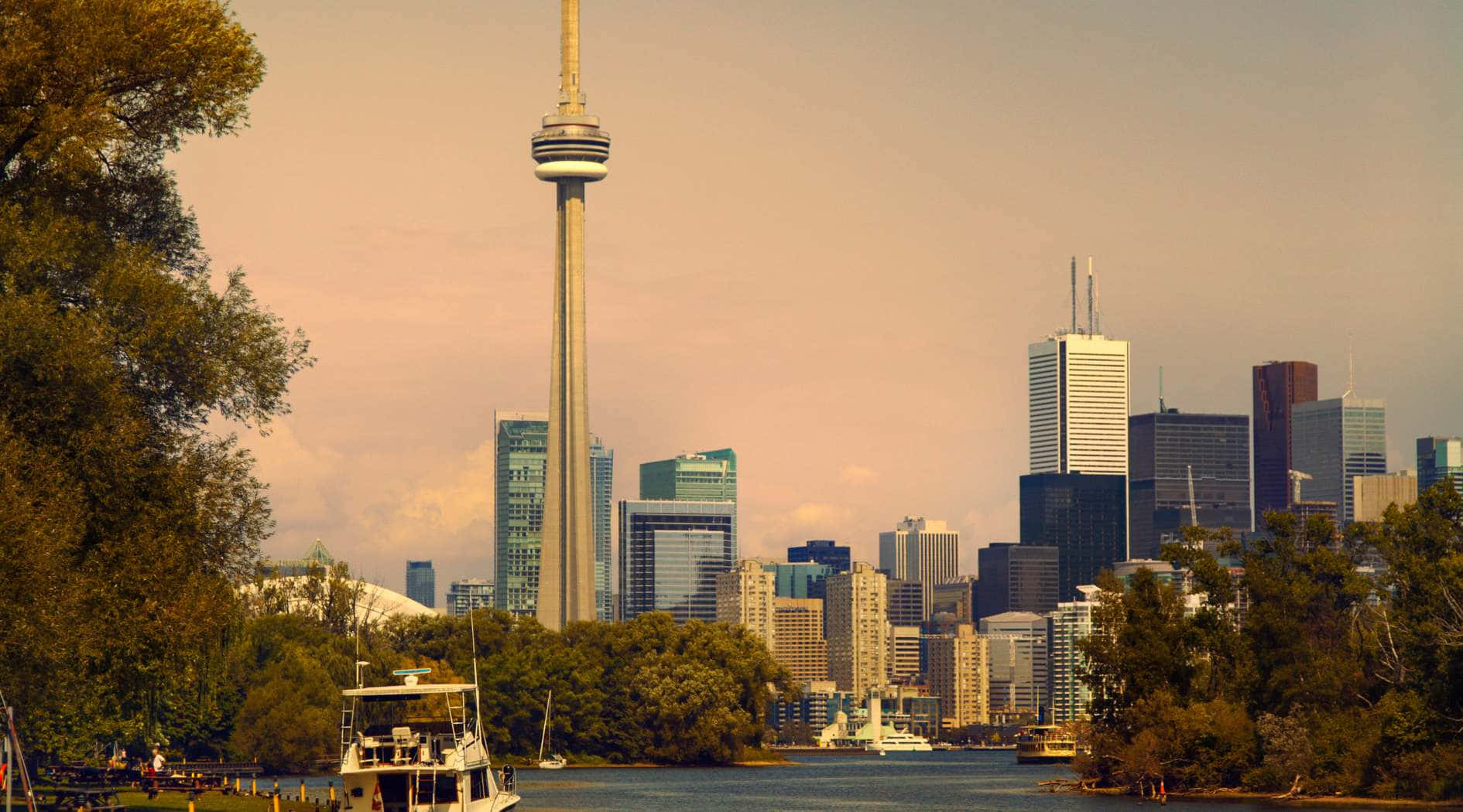 Toronto Skyline Viewfrom Islands Wallpaper