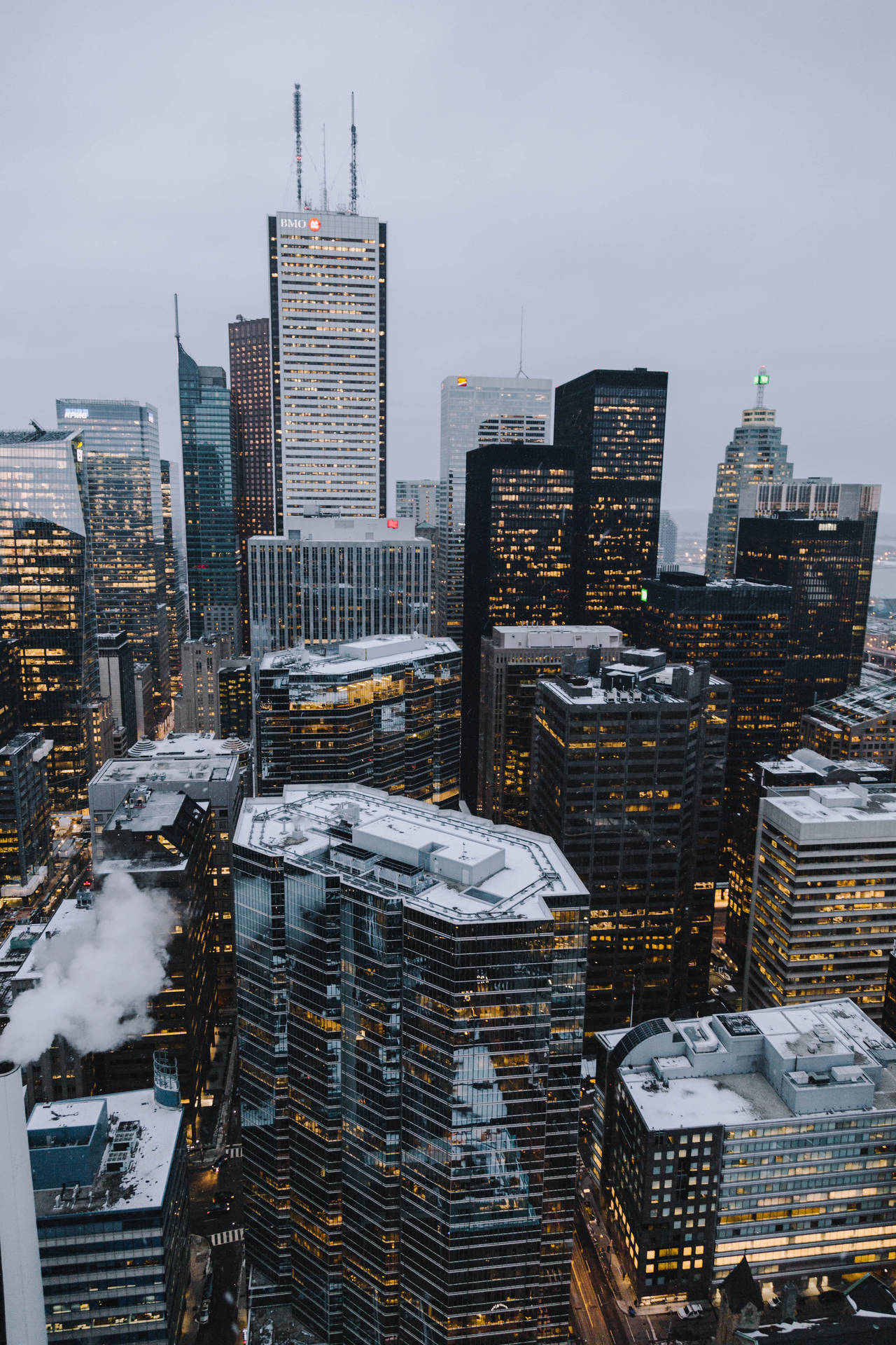 Rascacielosde Toronto En Invierno. Fondo de pantalla