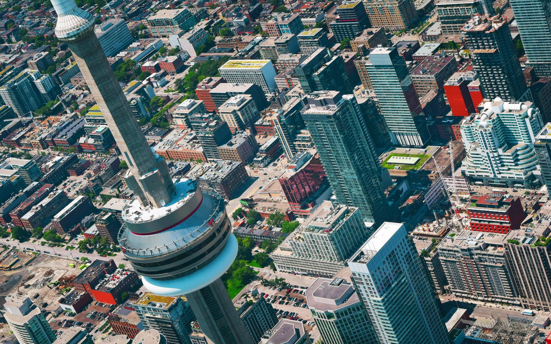 Torrede Toronto En Una Vista Desde Arriba Fondo de pantalla