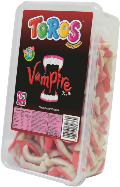 Toros Gummy Candy Vampire Teeth Packaging PNG