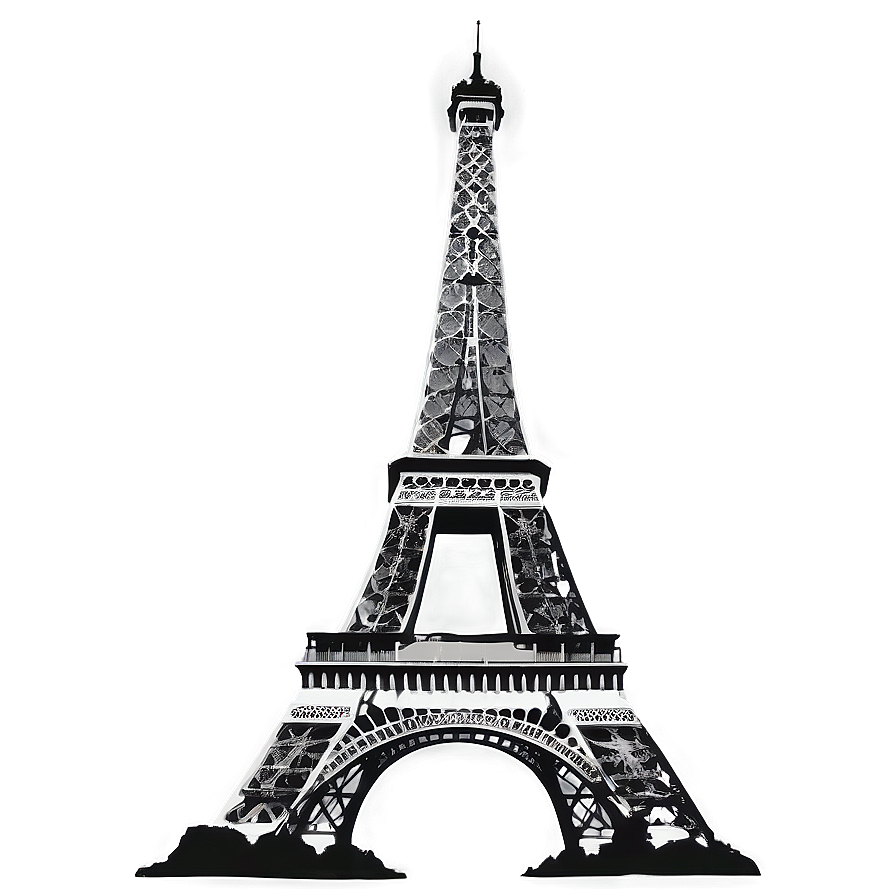 Torre Eiffel Black And White Png 06262024 PNG