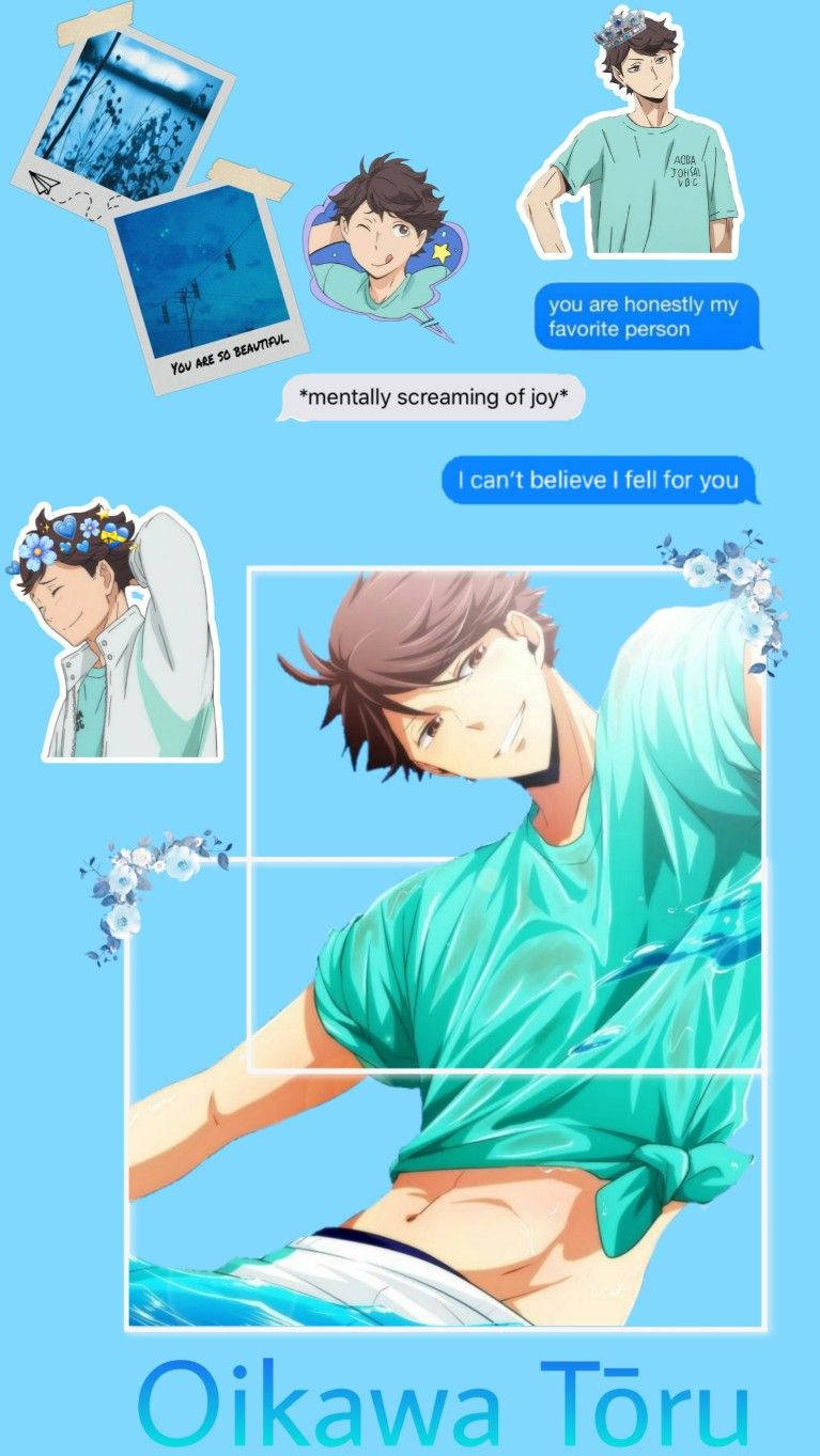 Toru Oikawa Text Collage Wallpaper