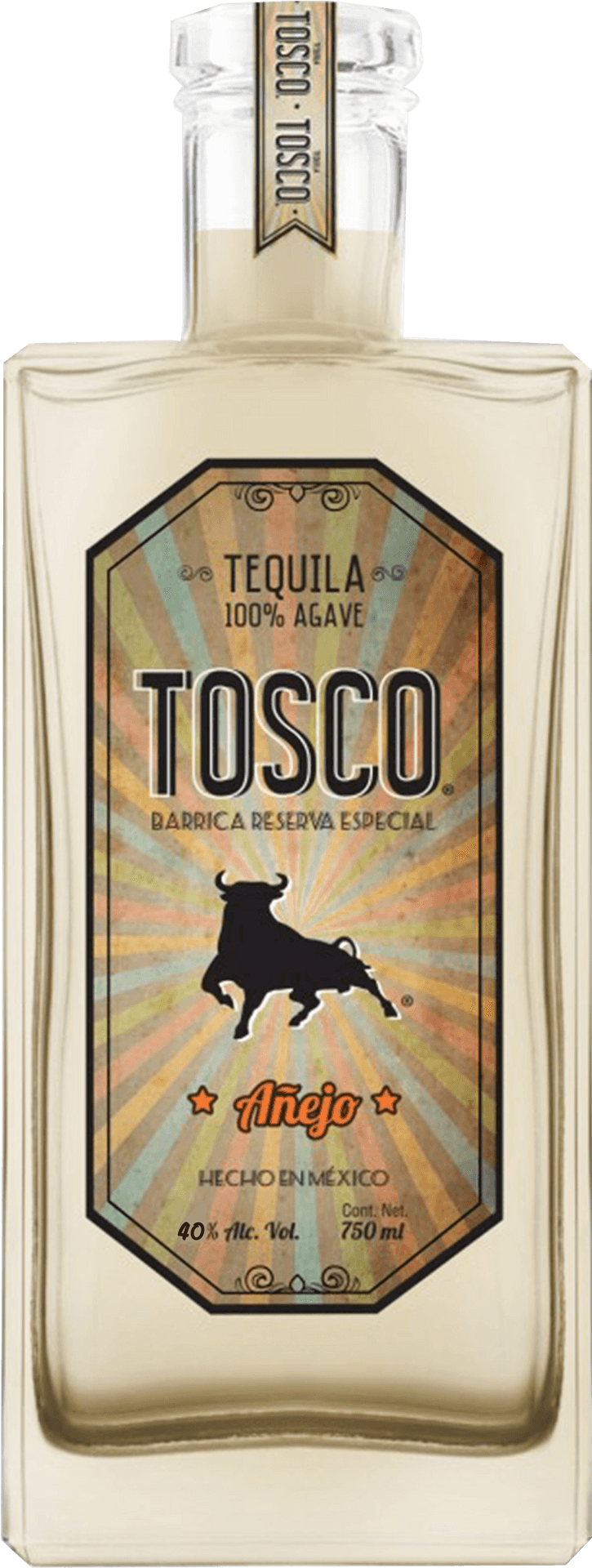 Tosco Anejo Tequila Bottle PNG