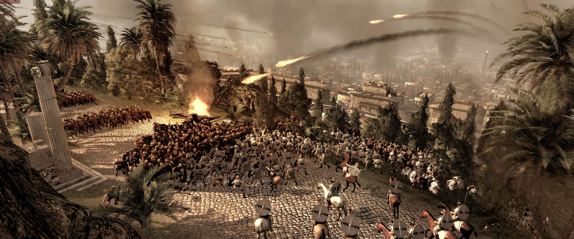 A Screenshot Of A Battle In A City