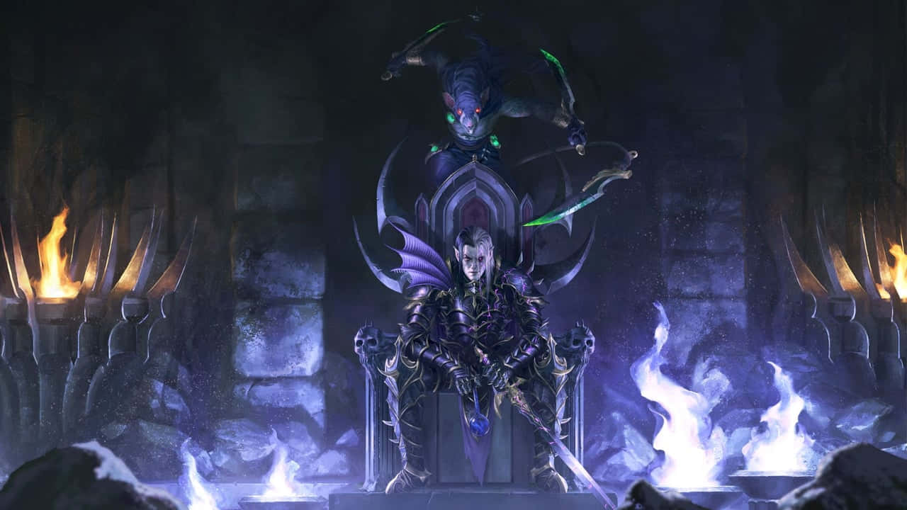 A Man Is Sitting On A Throne With A Sword