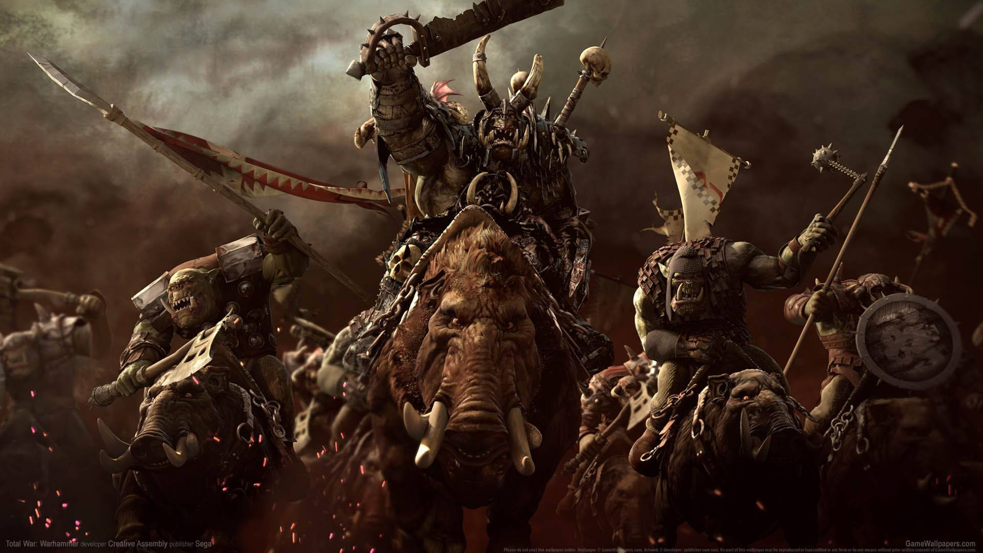 Total War Warhammer Orcs Prepare For War Wallpaper