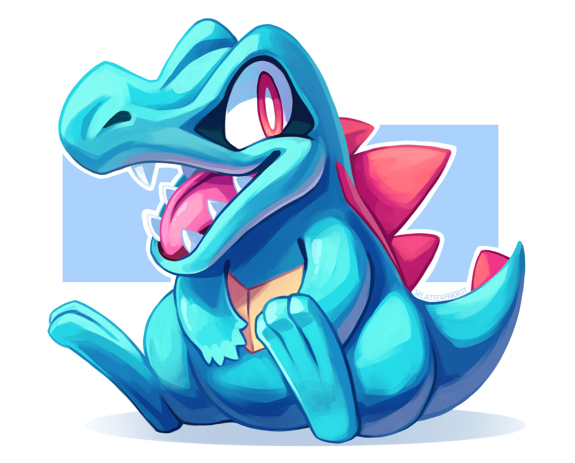 Totodile Sitting For Desktop Background Picture