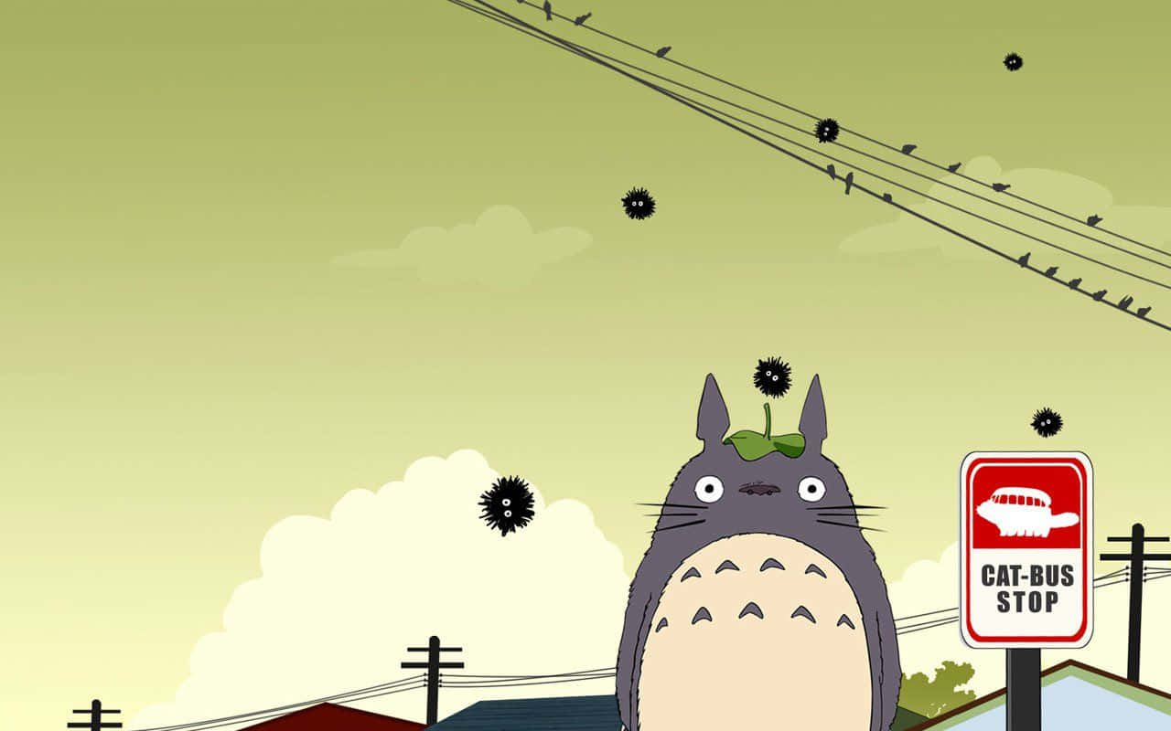 Meinnachbar Totoro Schaut Über Eine Wunderschöne Japanische Landschaft