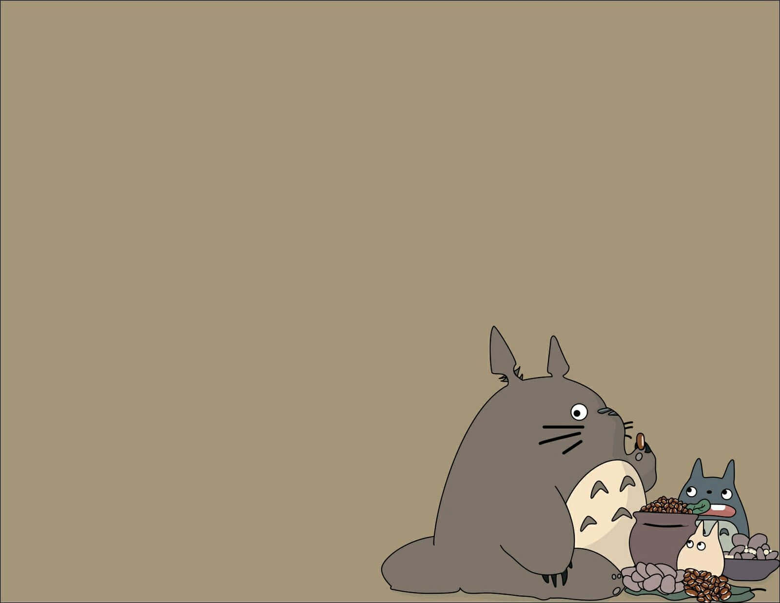 Download A Cuddly Encounter - Totoro&His Friends | Wallpapers.com