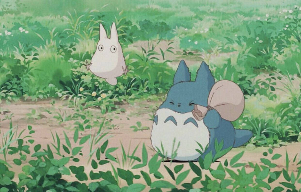 Totoro Cute Retro Anime Aesthetic Background