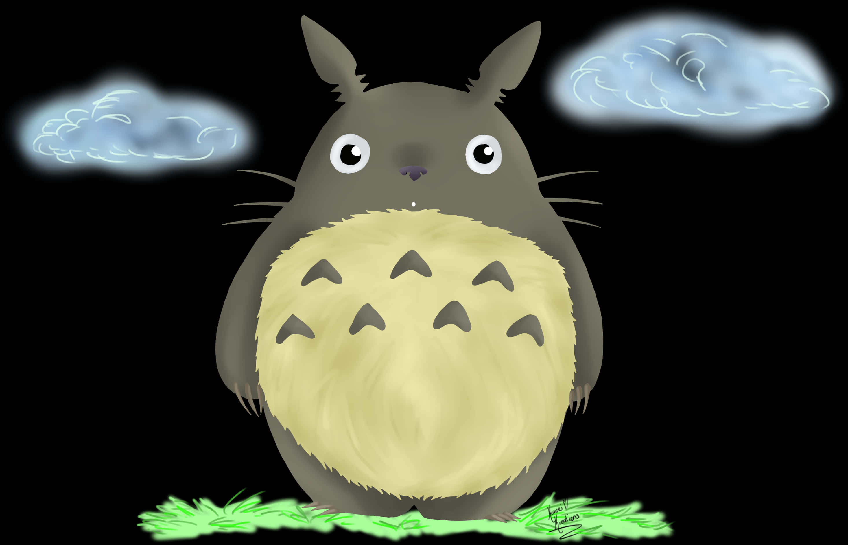 Totoro Nighttime Illustration PNG