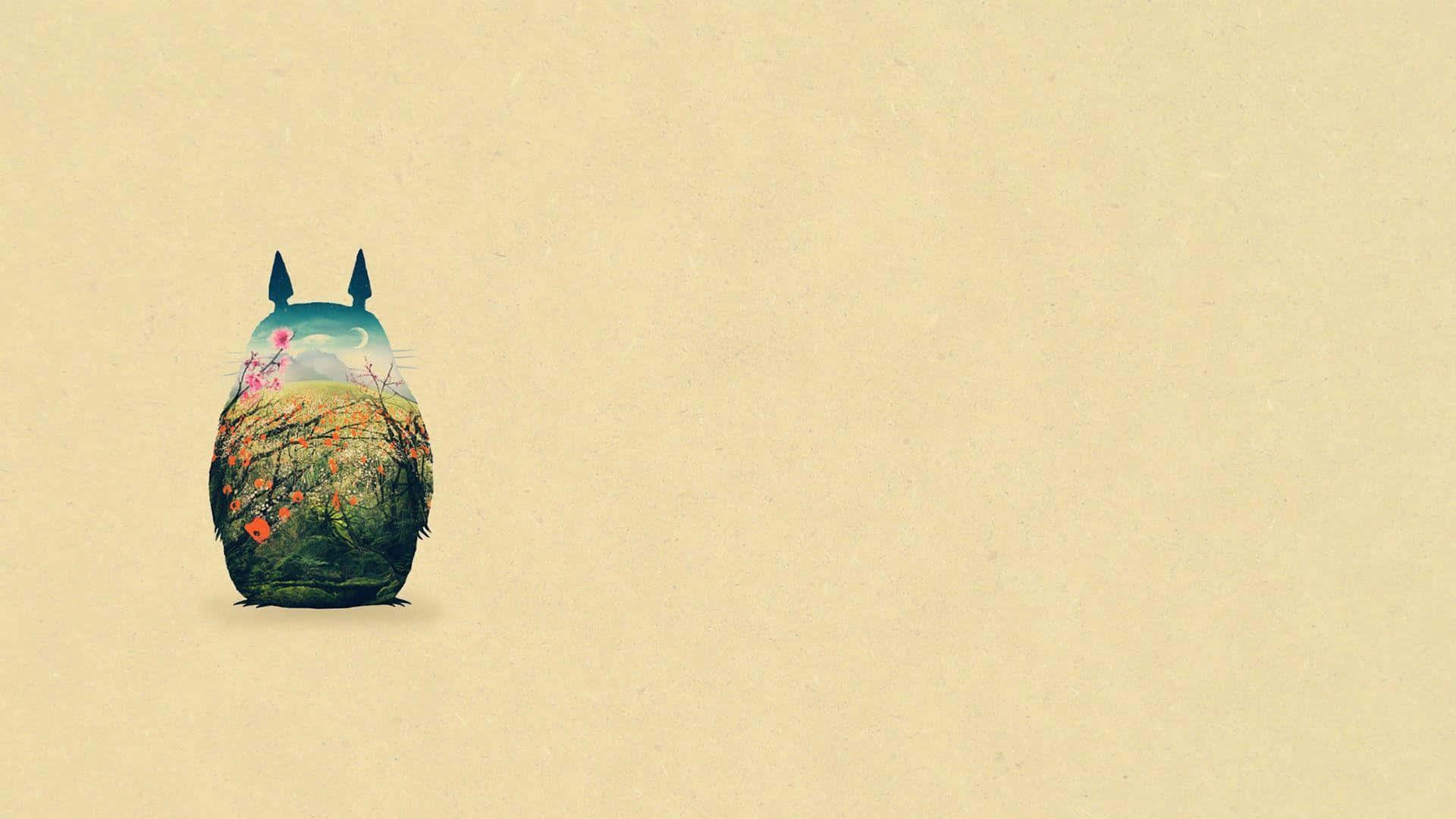 Einmagischer Totoro Auf Einer Reise Durch Den Wald